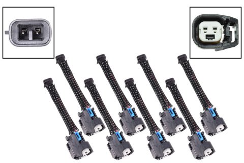 ICT Billet Fuel Injector Plug Adapters WAINJ32 Wiring Harness, Adapter, Injector, Mini Delphi Multec 2 Harness to USCAR EV6, Set of 8 thumbnail 2