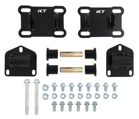 ICT Billet Motor Mounts and Inserts EM-LS-2S10 Engine Mount LS Swap Kit Chevy S10 Truck 1982-05 LS1 LS3 thumbnail 6