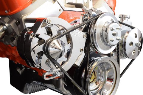 ICT Billet Alternator Brackets 551496 Bracket, Upper/Lower Bracket, Aluminum, Natural, Cylinder Head Mount, Passenger Side, Long Water Pump, Chevy, Big Block, Kit thumbnail 1