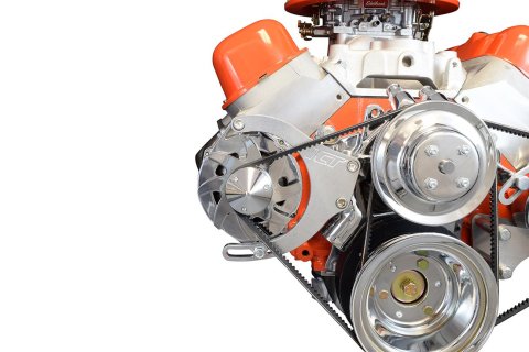 ICT Billet Alternator Brackets 551496 Bracket, Upper/Lower Bracket, Aluminum, Natural, Cylinder Head Mount, Passenger Side, Long Water Pump, Chevy, Big Block, Kit thumbnail 2