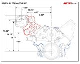ICT Billet Alternator Brackets 551750-1 Bracket, Upper/Lower Bracket, Aluminum, Natural, Cylinder Head Mount, Passenger Side Top Mount, Chevy, LS, Kit thumbnail 1