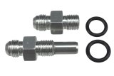 ICT Billet Transmission Line Adapters 551124 Fittings, Adapters, Aluminum, Natural, -6 AN Male Threads, 1/4 in. NPS Male Threads, 4L80E, Pair thumbnail 2