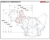 ICT Billet Air Conditioning Compressor Brackets 551585X-3 Brackets, R4 Compressor, Right Side, Aluminum, Natural, Chevy, GMC, Small Block LS, Kit thumbnail 1