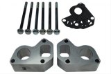 ICT Billet Water Pump Spacer Kits 551697 Spacers, 1.500 in. Thickness, Aluminum, Natural, Buick, Cadillac, Chevy, GMC, LS, Kit thumbnail 1