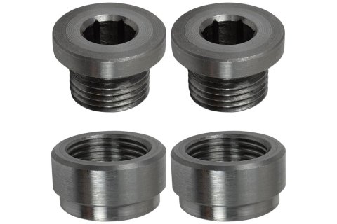 ICT Billet Weld-In Bungs and Fittings 551548 Bung, Weld-In, Steel, Female Threads, Oxygen Sensor, 18mm x 1.5, Pair