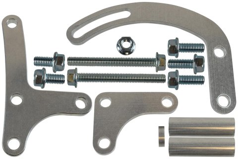 ICT Billet Power Steering Brackets 551360 Brackets, Saginaw P Series, Left Side, Upper and Lower, Aluminum, Natural, Chevy, Kit thumbnail 2