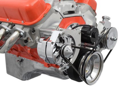 ICT Billet Power Steering Brackets 551421 Brackets, Saginaw P Series, Left Side, Engine Block Mount, Aluminum, Natural, Chevy, Big Block, Kit
