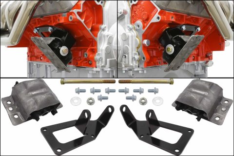 ICT Billet Motor Mounts and Inserts EM-LS-4ABDY Engine Mount 1973-1977 4th gen A Body LS Engine Mount Kit