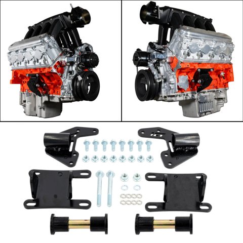 ICT Billet Motor Mounts and Inserts EM-LT-2FBDY 1970-1981 Chevy F Body Camaro - LT Swap Engine Mount Kit L83 LT1 thumbnail 3