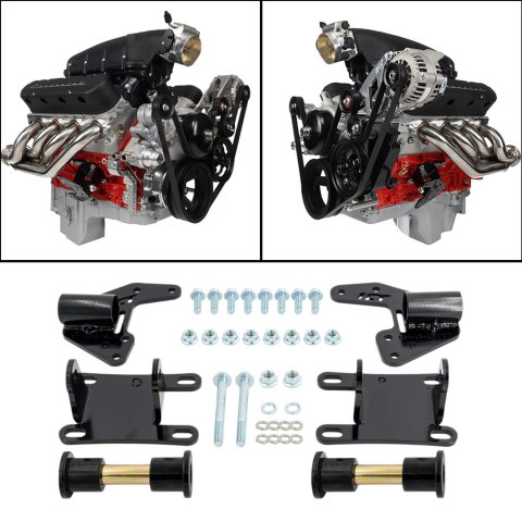 ICT Billet Motor Mounts and Inserts EM-LS-2FBDY 1970-1981 Chevy F Body Camaro - LS Swap Engine Mount Kit LS1 LS3 thumbnail 1