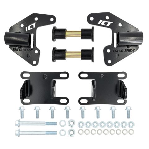 ICT Billet Motor Mounts and Inserts EM-LS-2FBDY 1970-1981 Chevy F Body Camaro - LS Swap Engine Mount Kit LS1 LS3 thumbnail 3