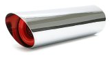 Hedman Hot Tips Chrome Round, 2.25 Inch Exhaust Tip 17121 Tip, Steel, Chrome, Slant, Non-Rolled Edge, in. Inlet, in. Outlet, 9 in. Long, Each thumbnail 2