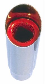 Hedman Hot Tips Chrome Round, 2.25 Inch Exhaust Tip 17121 Tip, Steel, Chrome, Slant, Non-Rolled Edge, in. Inlet, in. Outlet, 9 in. Long, Each thumbnail 5