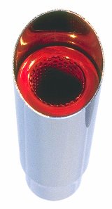 Hedman Hot Tips Chrome Round, 2.50 Inch Exhaust Tip 17122 Tip, Steel, Chrome, Slant, Non-Rolled Edge, 2.5 in. Inlet, 2.5 in. Outlet, 9 in. Long, Each thumbnail 2