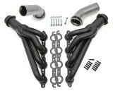 Hedman Hot Rodz Engine Swap Headers 62143 Headers, Swap, Mid-Length, Stainless Steel, Black Ceramic Coated, Buick, Chevrolet, GMC, Oldsmobile, Pontiac, Pair thumbnail 1