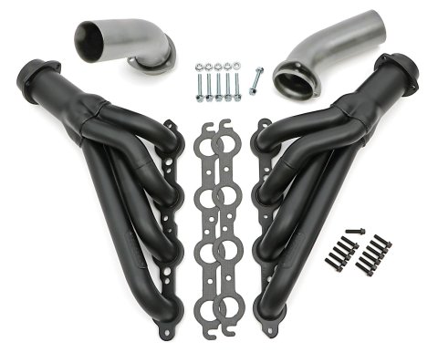 Hedman Hot Rodz Engine Swap Headers 62143 Headers, Swap, Mid-Length, Stainless Steel, Black Ceramic Coated, Buick, Chevrolet, GMC, Oldsmobile, Pontiac, Pair