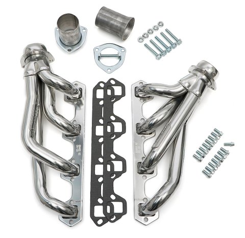 Hedman Street Headers 88406 Headers, Street, Shorty, Steel, Silver Ceramic Coated, Ford, Mercury, 260, 289, 302, Pair