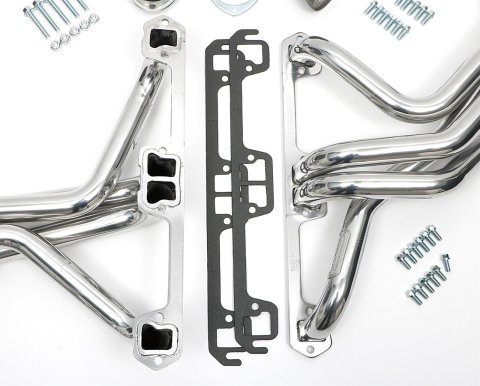 Hedman Street Headers 99206 Headers, Street, Long Tube, Steel, Silver Ceramic Coated, Jeep, 304, Pair thumbnail 1