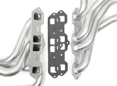 Hedman Elite Extreme-Duty Headers 58158 Headers, Extreme-Duty, Long Tube, Steel, Silver Ceramic Coated, Oldsmobile, Pair thumbnail 1