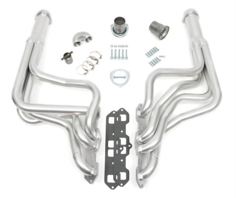 Hedman Elite Extreme-Duty Headers 58158 Headers, Extreme-Duty, Long Tube, Steel, Silver Ceramic Coated, Oldsmobile, Pair thumbnail 4