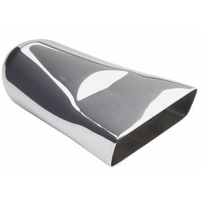 Hedman Hot Tips Chrome Rectangular, 2.25 Inch Exhaust Tip 17150 Tip, Steel, Chrome, Rectangle, Straight, Non-Rolled Edge, in. Inlet, 3.00 in. Outlet, 9 in. Long thumbnail 2