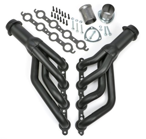 Hedman LS Engine Swap Black Maxx Headers 68723 Headers, Maxx, Mid-length, Steel, Ceramic Coated, Round Port, 3.00 in. Collector, Chevy, Pontiac, Small Block LS, Pair