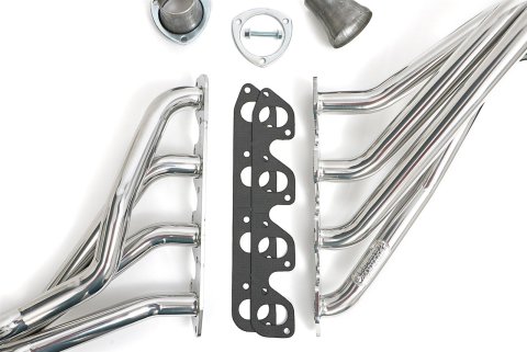 Hedman Street Headers 89366 Headers, Street, Fenderwell Exit, Steel, Silver Ceramic Coated, Ford, 351M, 400, Pair thumbnail 2