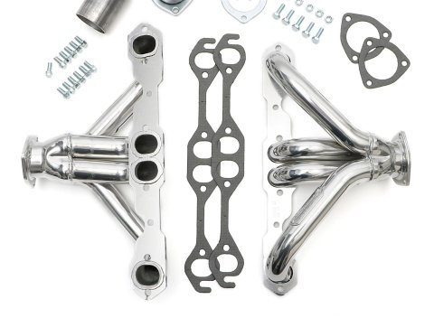 Hedman Traditional Block Hugger Headers for 1923-1949 STREET ROD - 68406 Headers, Traditional, Hugger, Steel, Silver Ceramic Coated, Chevy, Small Block, Pair thumbnail 4