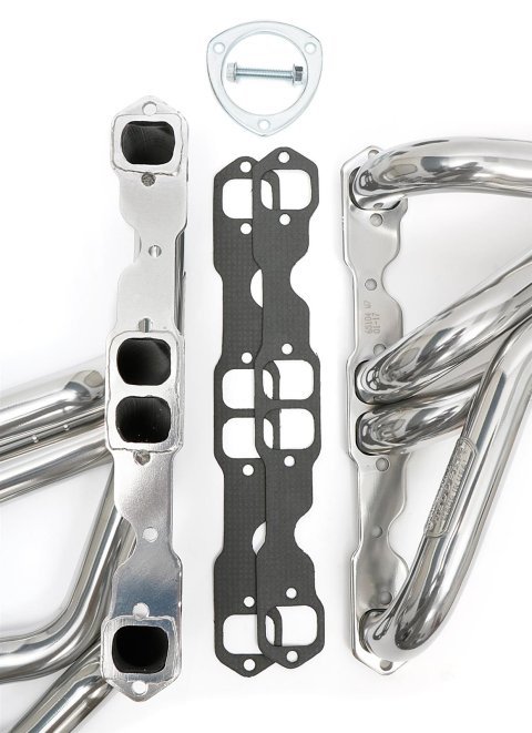 Hedman Street Headers 66104 Headers, Street, Long Tube, Steel, Silver Ceramic Coated, Chevy, Small Block, Pair thumbnail 2