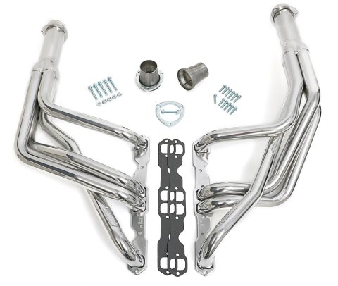 Hedman Street Headers for 1967-1969 CAMARO, 1968 CHEVY II, 1970-1974 NOVA - 66003 Headers, Street, Long Tube, Steel, Silver Ceramic Coated, Chevy, Small Block, Pair thumbnail 1