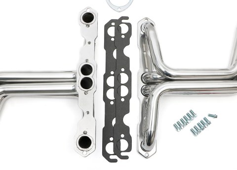 Hedman Street Headers 69266 Headers, Street, Long Tube, Steel, Silver Ceramic Coated, Chevy, 283, 327, Pair thumbnail 3