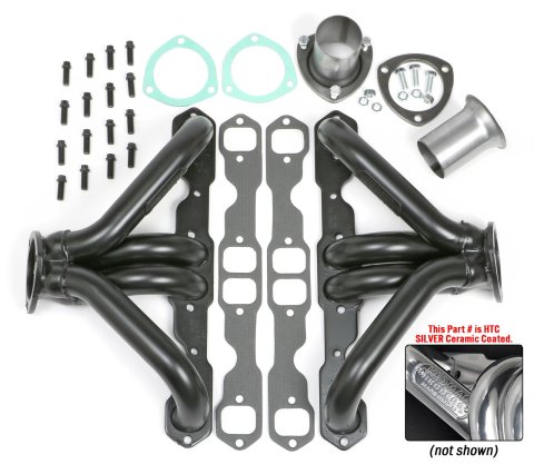 Hedman Traditional Block Hugger Headers 68566 Headers, Traditional, Hugger, Steel, Silver Ceramic Coated, Chevy Small Block, Pair