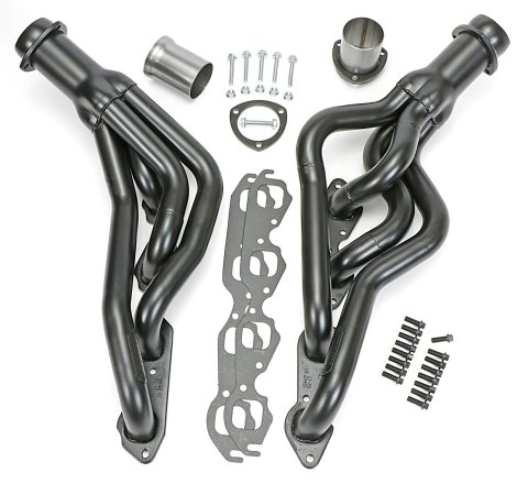 Hedman Street Headers for 1965-1967 CHEVELLE, MALIBU, 1964-1967 EL CAMINO - 68660 Headers, Street, Mid-Length, Steel, Temporary Paint, Chevy, Pair thumbnail 1