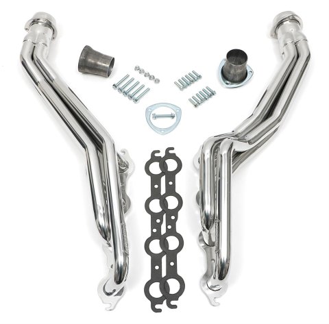 Hedman Street Headers 69056 Headers, LS Swap, Full-Length, Steel, Silver Ceramic Coated, Chevrolet, GMC, Pair