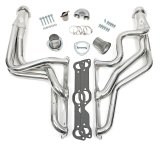 Hedman Street Headers 28146 Headers, Street, Long Tube Stepped, Steel, Silver Ceramic Coated, Pontiac, 326-455, Pair thumbnail 2