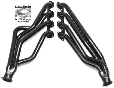Hedman Street Headers 89266 Headers, Street, Long Tube, Steel, Silver Ceramic Coated, Ford, 351M, 400, Pair thumbnail 2