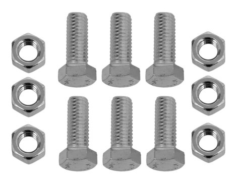 Hedman Collector Bolt Kits 09012 Fasteners, Bolts, Includes 6 Bolts and 6 Nuts, 1.25 in. Long, Steel, Zinc Plated, Kit thumbnail 1