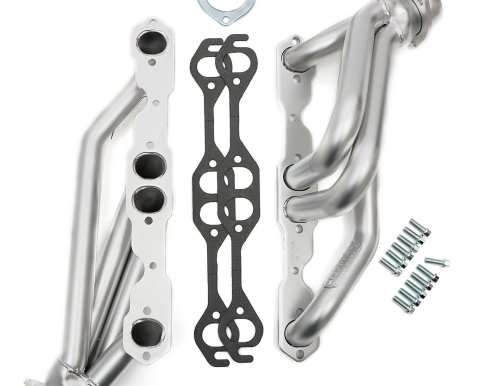 Hedman Elite Extreme-Duty Headers 69528 Headers, Extreme-Duty, Mid-Length, Steel, Silver Ceramic Coated, Chevy, GMC, Small Block, Pair thumbnail 1