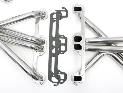 Hedman Street Headers 79016 Headers, Street, Long Tube, Steel, Silver Ceramic Coated, Dodge, 318, 360, Pair thumbnail 2