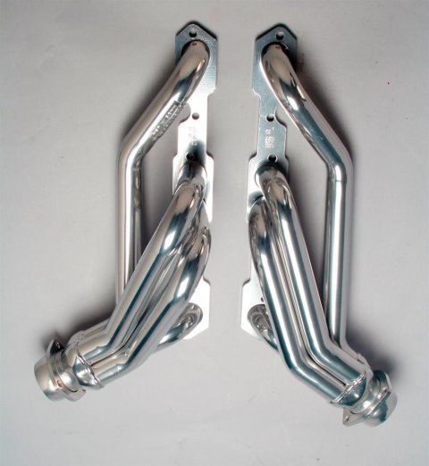 Hedman Hot Rodz Engine Swap Headers 69536 Headers, Swap, Mid-Length, Steel, Silver Ceramic Coated, Chevy, GMC, Small Block, Pair thumbnail 2
