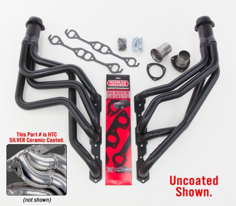 Hedman Street Headers 68676 Headers, Street, Long Tube, Steel, Silver Ceramic Coated, Chevy, Small Block, Pair thumbnail 1