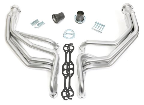 Hedman Elite Extreme-Duty Headers 69892 Headers, Extreme-Duty, Long Tube, Steel, Silver Ceramic Coated, Chevy, GMC, Small Block, Pair thumbnail 1