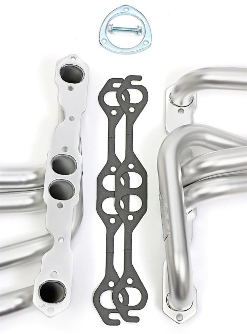 Hedman Elite Extreme-Duty Headers 69892 Headers, Extreme-Duty, Long Tube, Steel, Silver Ceramic Coated, Chevy, GMC, Small Block, Pair thumbnail 4