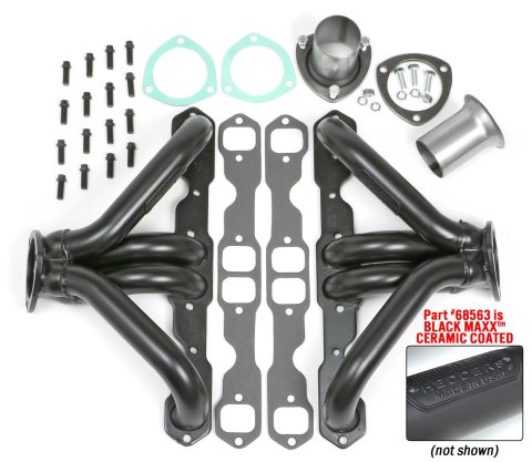 Hedman Traditional Block Hugger Headers 68563 Headers, Traditional, Hugger, Steel, Black Ceramic Coated, Chevy Small Block, Pair