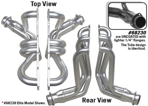 Hedman Street Headers 68230 Headers, Street, Long Tube, Steel, Temporary Paint, Chevy, 283, 327, Pair thumbnail 9