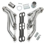Hedman Hot Rodz Engine Swap Headers 66539 Headers, Swap, Mid-Length, Steel, Silver Ceramic Coated, Chevy, GMC, Small Block, Pair thumbnail 1