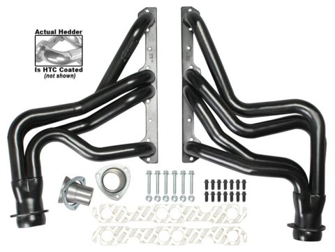 Hedman Street Headers 68466 Headers, Street, Long Tube, Steel, Silver Ceramic Coated, Chevy, Pontiac, 5.0, 5.7L, Pair thumbnail 3