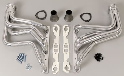 Hedman Street Headers 68466 Headers, Street, Long Tube, Steel, Silver Ceramic Coated, Chevy, Pontiac, 5.0, 5.7L, Pair thumbnail 5