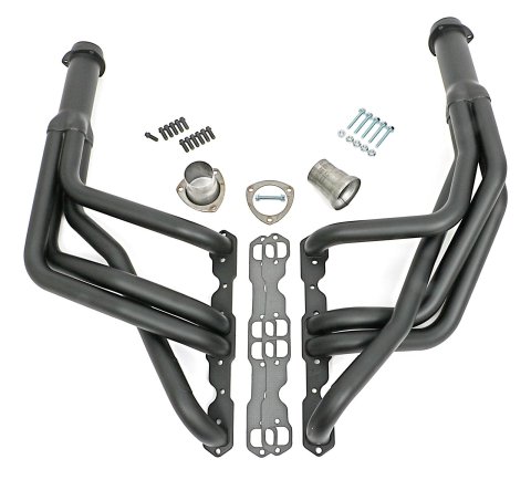 Hedman Street Headers 63003 Headers, Street, Long Tube, Steel, Black Ceramic Coated, Chevy, Small Block, Pair
