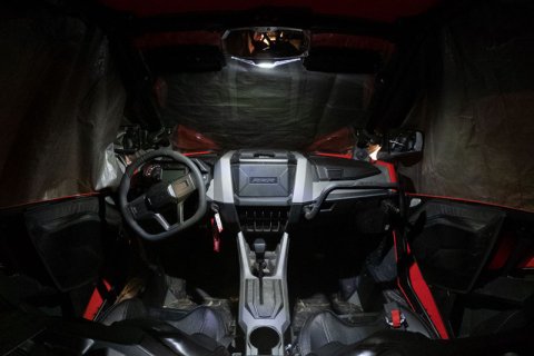Seizmik UTV Mirrors 56-18019 Powersports Rear View Mirror, LED, Red and Green LED, ABS Housing, Powdercoated Aluminum Bezel, Stainless Hardware, UTV, Each thumbnail 2